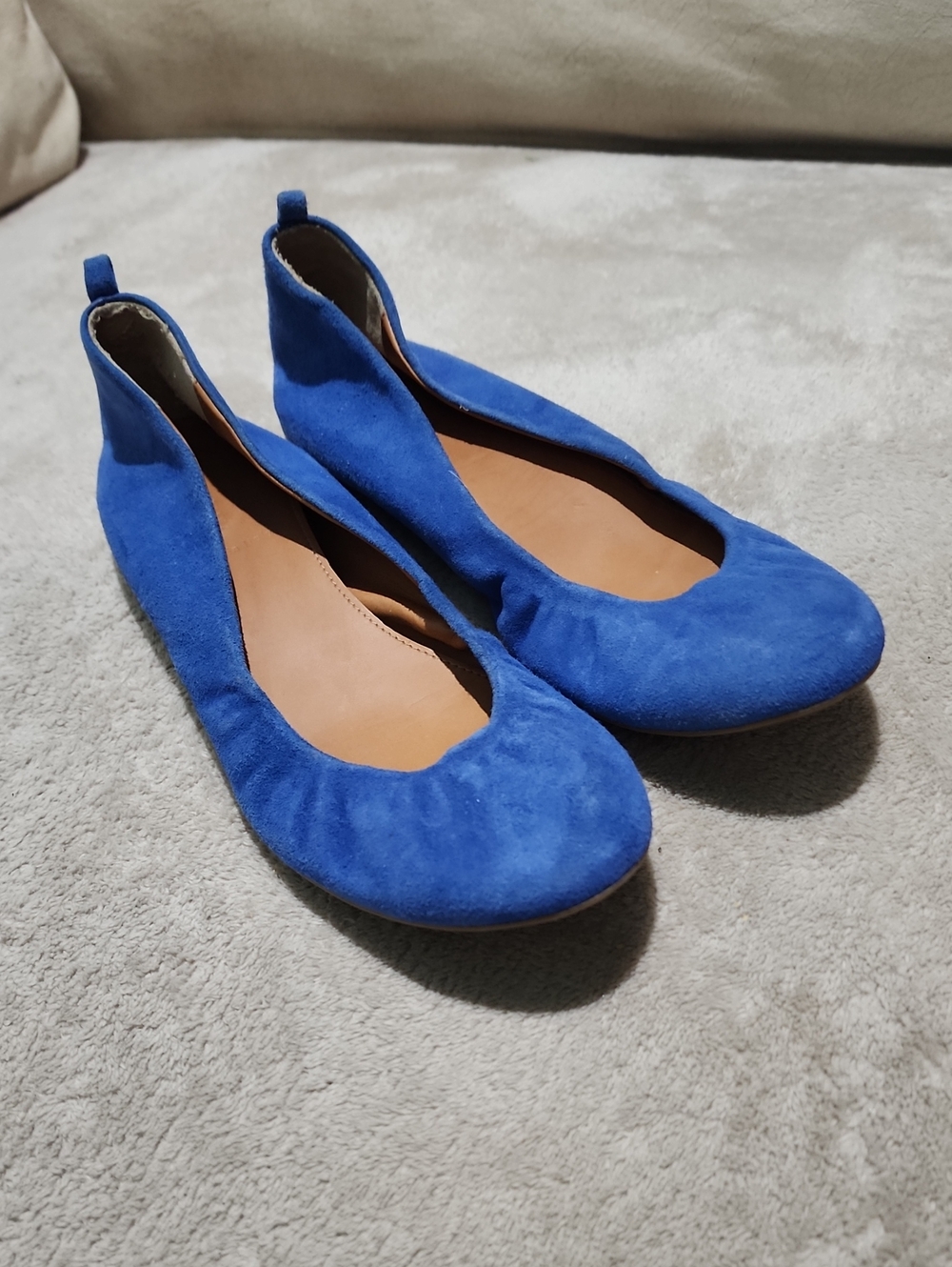 J. Crew Royal Blue Suede Ballet Flats